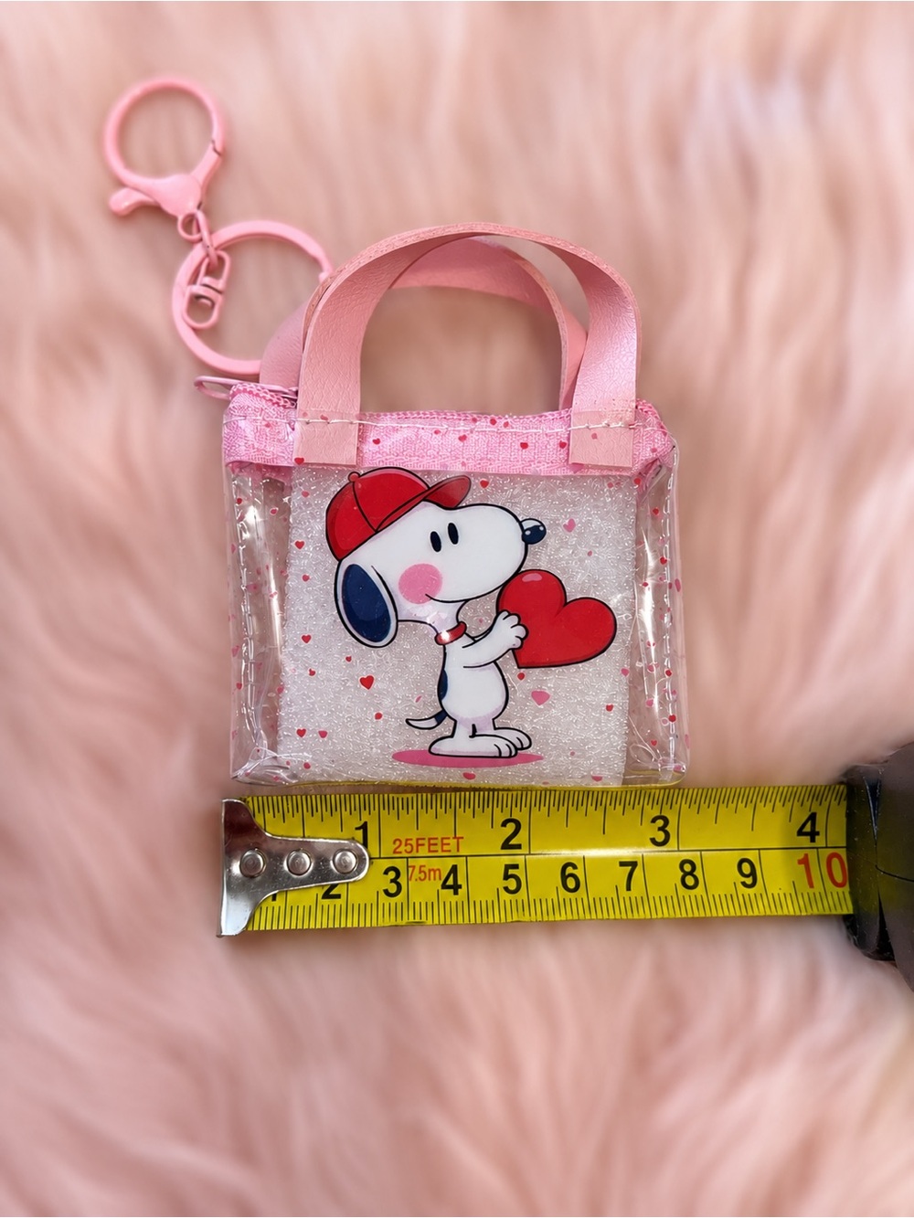 Peanuts Pink Clear Mini Tote with Snoopy & Woodstock - Picture 2 of 3